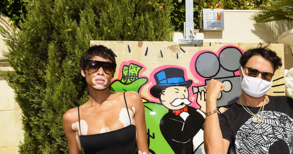 Winnie Harlow, Alec Monopoly au défilé de mode Philipp Plein dans la villa La Jungle du Roi lors