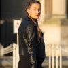 Adèle Exarchopoulos (enceinte) arrivant au cocktail du dîner de présentation de la nouvelle collection Louis Vuitton "Masters, Les Grands Maîtres" en collaboration avec Jeff Koons au Louvre à Paris, France, le 11 avril 2017.