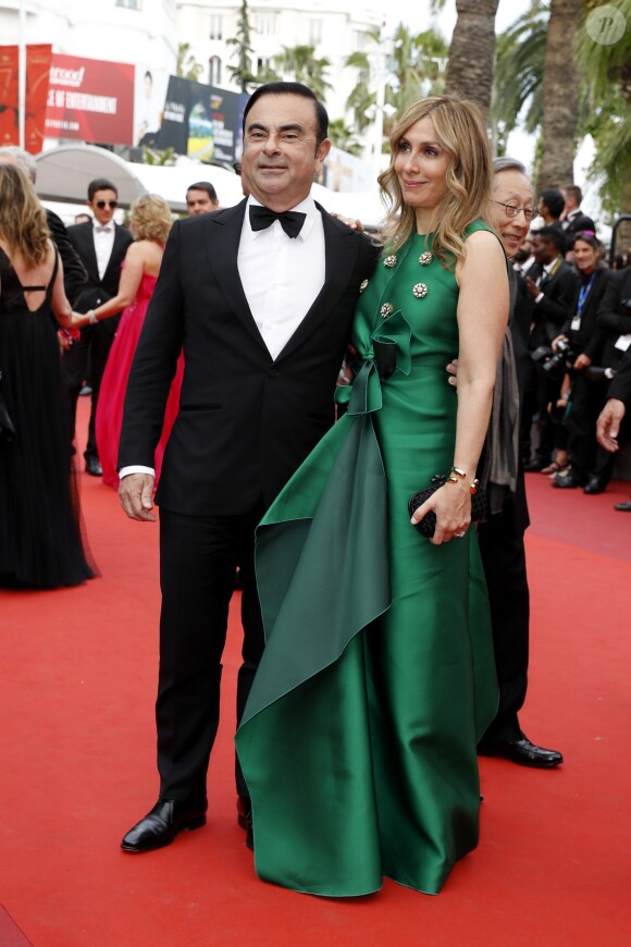 Carlos Ghosn et sa femme Carole - Montée des marches du film "L'Amant Double" lors du 70e Festival International du Film de Cannes. Le 26 mai 2017. © Borde-Jacovides-Moreau / Bestimage
