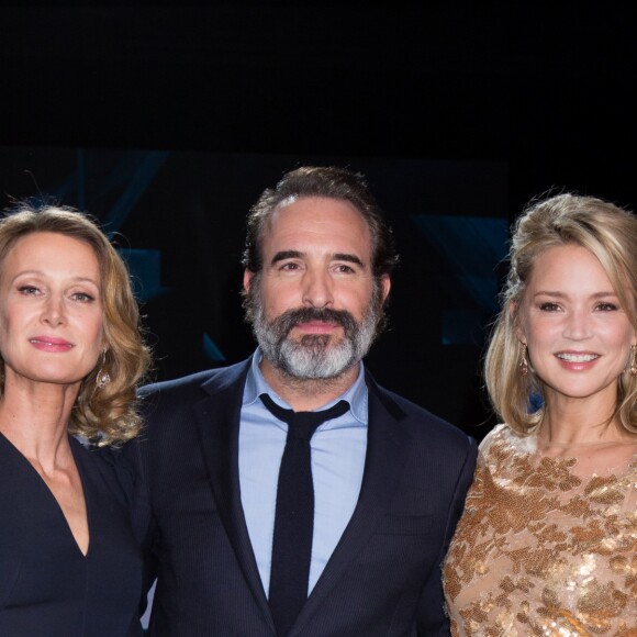 Astrid Whettnall, Jean Dujardin et Virginie Efira - 7ème Cérémonie des Magritte du Cinéma, qui récompense le septième art belge, au Square, à Bruxelles. Le 4 Février 2017