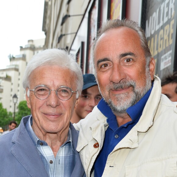 Guy Bedos et Antoine Duléry - Générale de la pièce "Ça coule de source" écrite par Louis-Michel Colla au théâtre de la Gaîté-Montparnasse à Paris, le 30 mai 2017. © Coadic Guirec/Bestimage