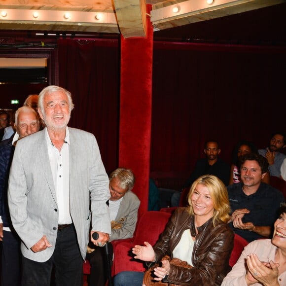 Jean-Paul Belmondo - Générale de la pièce "Ça coule de source" écrite par Louis-Michel Colla au théâtre de la Gaîté-Montparnasse à Paris, le 30 mai 2017. © Coadic Guirec/Bestimage