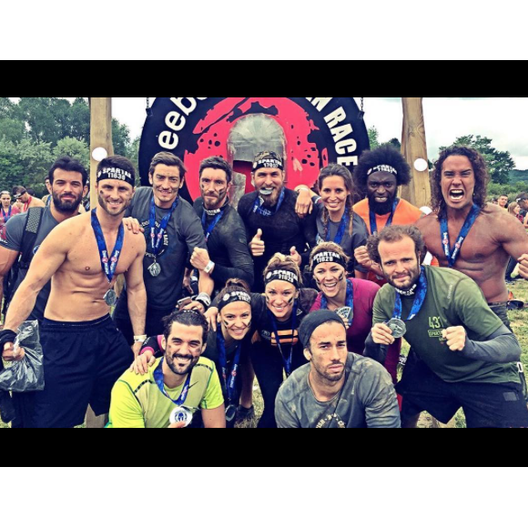 Les team "Danse avec les stars" et "Koh-Lanta" après la Spartan Race du 3 juin 2017 à Jablines.