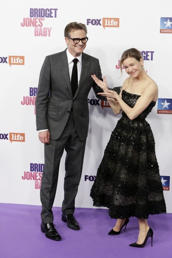 Colin Firth, et Renée Zellweger - Première du film ''Bridget Jones' Baby'' à Madrid, Espagne, le 9 septembre 2016.
