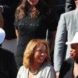 Estelle Mossely (enceinte) et Laura Flessel - Personnalités dans les tribunes lors des internationaux de France de Roland Garros à Paris. Le 10 juin 2017. © Jacovides - Moreau / Bestimage