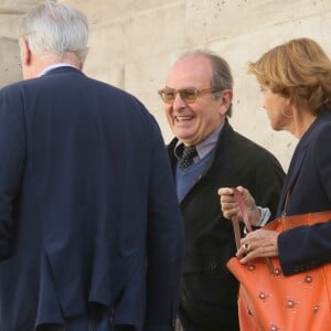 Bernard le Coq et sa femme Martine - Obsèques de Jean-Marc Thibault en l'église Saint-Roch à Paris le 12 juin 2017.