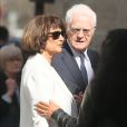 Lionel Jospin et sa femme Sylviane Agacinski - Obsèques de Jean-Marc Thibault en l'église Saint-Roch à Paris le 12 juin 2017.