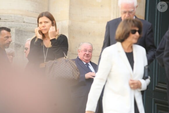 Daniel Vaillant, Lionel Jospin et sa femme Sylviane Agacinski - Obsèques de Jean-Marc Thibault en l'église Saint-Roch à Paris le 12 juin 2017.