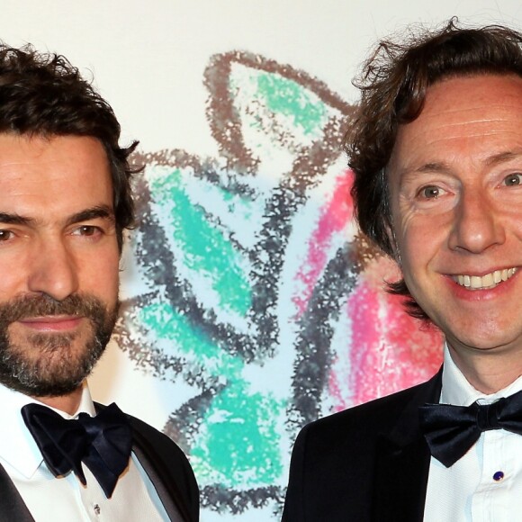 Cyril Vergniol et son compagnon Stéphane Bern - Bal de la Rose à Monaco le 28 mars 2015