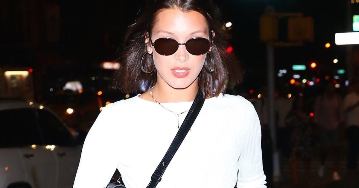 Bella Hadid sort de chez sa soeur G.Hadid à New York, le 13 juin 2017