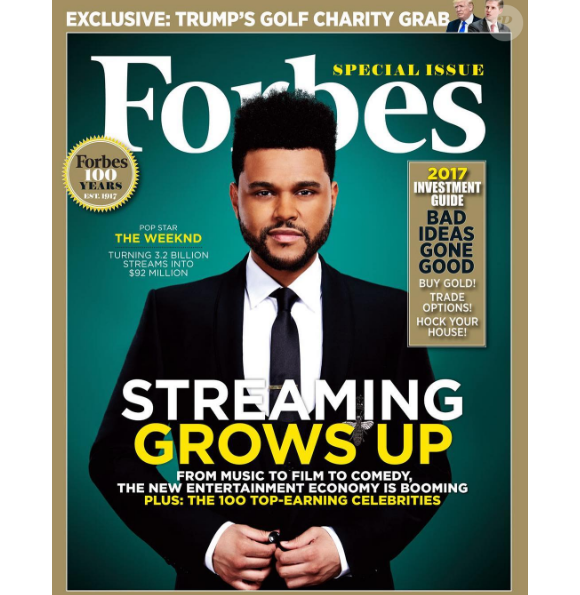 The Weeknd en couverture du magazine "Forbes", juin 2017.