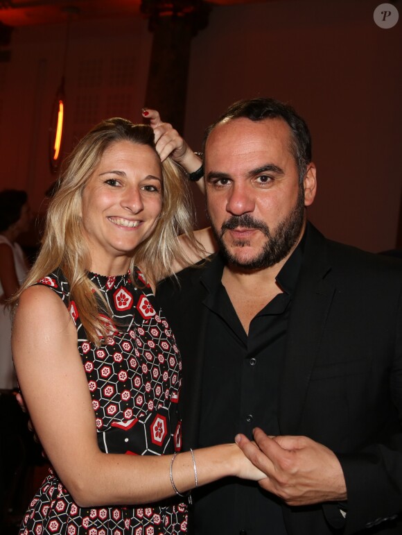 Exclusif - François-Xavier Demaison et sa compagne Anaïs Tihay lors de la seconde édition de 'Les plumes d'Or du Vin et de la gastronomie' au Pavillon Cambon à Paris le 13 Juin 2017. © Denis Guignebourg/BestImage