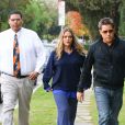 Brooke Mueller (l'ex femme de Charlie Sheen) va chercher ses enfants Bob et Max a l'ecole a Los Angeles le 12 novembre 2013.