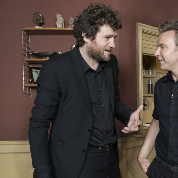 Exclusif - Olivier de Benoist et Jeanfi Janssens - Backstage de l'enregistrement de l'émission "On se refait Palmade" au Théâtre de Paris, qui sera diffusée le 16 juin sur France 3, le 22 mai 2017 Romuald Meigneux / Bestimage