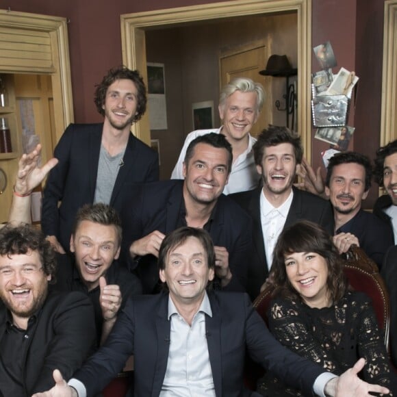 Exclusif - Baptiste Lecaplain, Alex Lutz, Arnaud Ducret, Jean-Baptiste Maunier, Arnaud Tsamere, Max Boublil, Lorànt Deutsch, Olivier de Benoist, Jeanfi Janssens, Pierre Palmade, Virginie Hocq et François Rollin - Backstage de l'enregistrement de l'émission "On se refait Palmade" au Théâtre de Paris, qui sera diffusée le 16 juin sur France 3, le 22 mai 2017 Romuald Meigneux / Bestimage