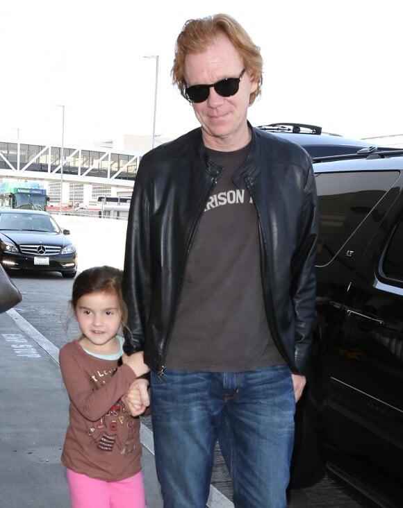 David Caruso et sa fille Paloma a l'aeroport de Los Angeles, le 22 mars 2013.