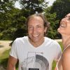 Philippe Candeloro et Emmanuelle Boidron - Pétanque des stars dans les jardins du Pavillon Gabriel à Paris le 22 juin 2017. © Coadic Guirec / Bestimage