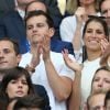 Juan Arbelaez et sa compagne Laury Thilleman (Miss France 2011) au match amical France - Angleterre au Stade de France le 13 juin 2017. © Cyril Moreau/Bestimage