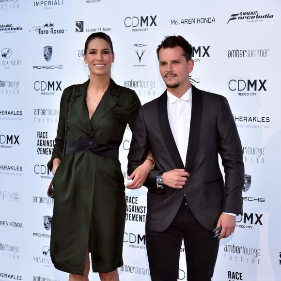 Laury Thilleman (Miss France 2011) et son compagnon Juan Arbelaez durant la soirée "Amber Lounge Monaco 2017" au Méridien Beach Plaza, dans le cadre du Grand Prix de Monaco. Cette année, les profits de la vente aux enchères seront reversés à la fondation de Sir Jackie Stewart, "Race Against Dementia". Monaco, le 26 mai 2017. © Bruno Bebert/Bestimage