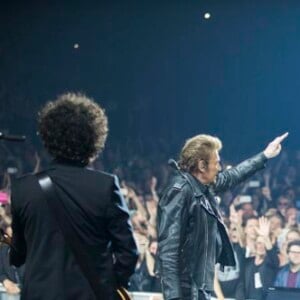 Exclusif : Eddy Mitchell, Johnny Hallyday, Jacques Dutronc - Concert des "Vieilles Canailles" à l'AccorHotels Arena à Paris, le 25 juin 2017. © Olivier Borde/Bestimage