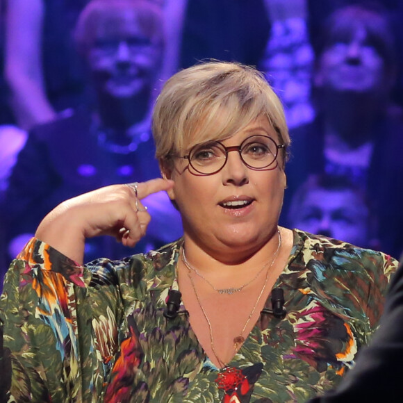 Exclusif - Laurence Boccolini lors de l'enregistrement à l'occasion des 15 ans de l'émission "Qui veut gagner des millions ?" sur TF1 au studio Carrère A de La Plaine Saint-Denis le 31 aout 2015.