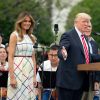 Le président Donald Trump et sa femme Melania lors du pique nique annuel sur la pelouse de la Maison Blanche à Washington le 22 juin 2017.