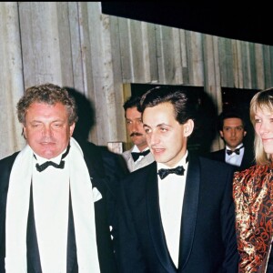 Archives - Jacques Martin, Nicolas Sarkozy, Marie-Dominique Culioli et Cécilia Attias (à l'époque en couple avec Jacques Martin) lors d'une soirée à Paris en novembre 1983
