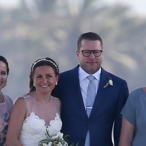 Exclusif - Gerard Butler assiste au mariage d'amis proches sur une plage de Tulum au Mexique. Le 1er juillet 2017