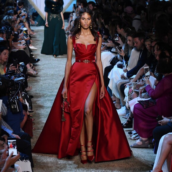 A model displays a creation designed by Elie Saab during the Elie Saab Haute Couture Fall/Winter 2017-2018 show as part of Haute Couture Paris Fashion Week on July 5, 2017 in Paris, France. Photo by Laurent Zabulon/ABACAPRESS.COM05/07/2017 - 