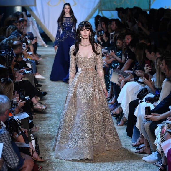 A model displays a creation designed by Elie Saab during the Elie Saab Haute Couture Fall/Winter 2017-2018 show as part of Haute Couture Paris Fashion Week on July 5, 2017 in Paris, France. Photo by Laurent Zabulon/ABACAPRESS.COM05/07/2017 - 