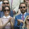 Pippa Middleton et son frère James Middleton au tournoi de tennis de Wimbledon à Londres,  le 5 juillet 2017.