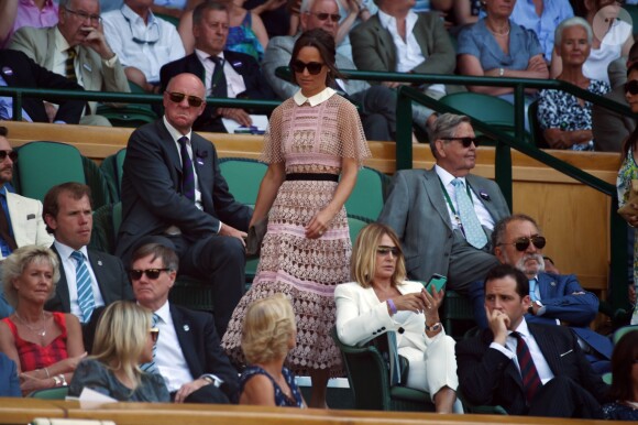 Pippa Middleton et son frère James Middleton au tournoi de tennis de Wimbledon à Londres,  le 5 juillet 2017.