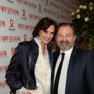 Inès de la Fressange et son compagnon Denis Olivennes à la 15ème édition du "Dîner de la mode du Sidaction" au Grand Palais à Paris, le 26 janvier 2016. © Rachid Bellack/Bestimage