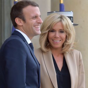 Le président de la République française Emmanuel Macron et sa femme la première dame Brigitte Macron reçoivent le premier ministre d'Australie, Malcolm Turnbull et sa femme Lucy Turnbull pour un dîner de travail au Palais de l'Elysée à Paris, France, le 8 juillet 2017. © Giancarlo Gorassini/Bestimage