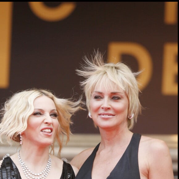 Madonna et Sharon Stone à Cannes en mai 2008.