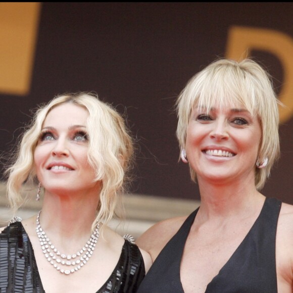 Madonna et Sharon Stone à Cannes en mai 2008.
