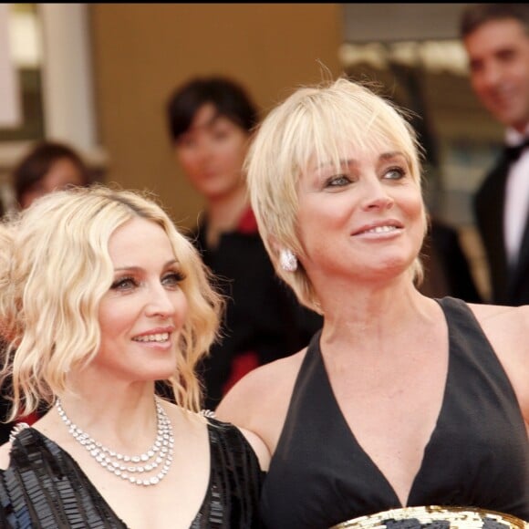 Madonna et Sharon Stone à Cannes en mai 2008.