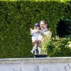 Le prince Daniel et son fils le prince Oscar - La princesse Victoria de Suède fête son 40ème anniversaire entourée de sa famille au château de Solliden sur l'île d'Oland le 15 juillet 2017, au lendemain de la date de sa naissance elle rencontre la population venue lui apporter des cadeaux