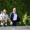 Le prince Daniel et son fils le prince Oscar - La princesse Victoria de Suède fête son 40ème anniversaire entourée de sa famille au château de Solliden sur l'île d'Oland le 15 juillet 2017, au lendemain de la date de sa naissance elle rencontre la population venue lui apporter des cadeaux