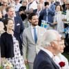 La princesse Madeleine, son mari Christopher O'Neill, la princesse Sofi (enceinte) et son mari le Carl Philip - La princesse Victoria de Suède fête son 40ème anniversaire entourée de sa famille sur l'île d'Oland le 14 juillet 2017