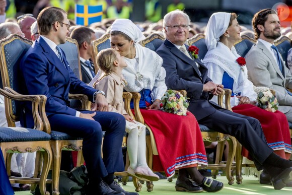 Prince Daniel, la princesse Estelle, la princesse Victoria, le roi Carl Gustav, la reine Silvia, le Prince Carl Philip - La princesse Victoria de Suède fête son 40ème anniversaire entourée de sa famille sur l'île d'Oland le 14 juillet 2017