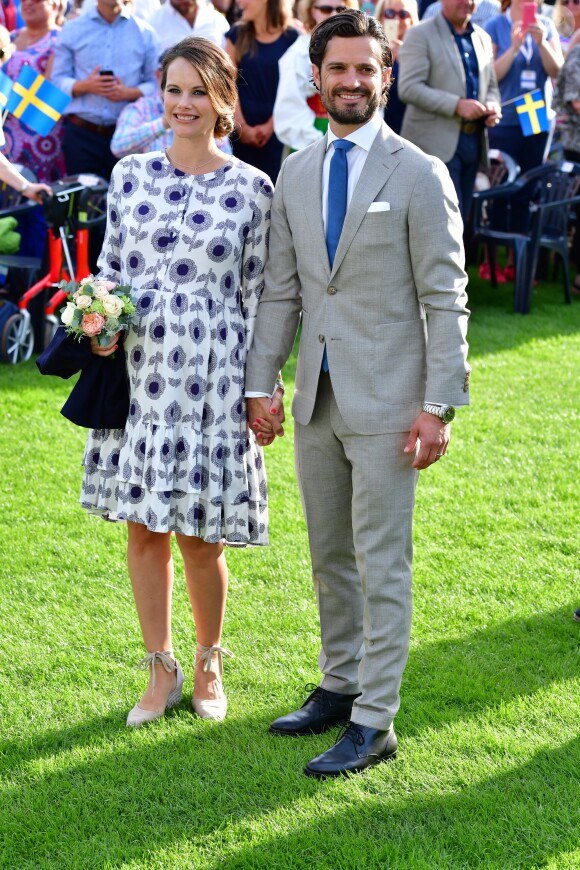 Le prince Carl Philip et la princesse Sofia (enceinte) - La princesse Victoria de Suède fête son 40ème anniversaire entourée de sa famille sur l'île d'Oland le 14 juillet 2017