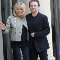 Brigitte Macron : Stylée en veste rock et slim noir pour accueillir Bono