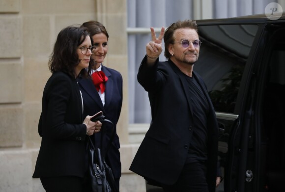 Le chanteur Bono au palais de l'Elysée à Paris, le 24 juillet 2017. © Alain Guizard/Bestimage