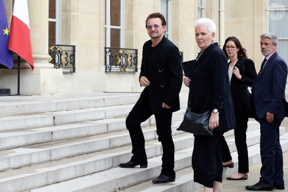 Le chanteur Bono au palais de l'Elysée à Paris, le 24 juillet 2017. © Alain Guizard/Bestimage