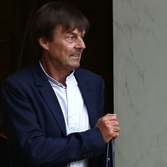 Nicolas Hulot, ministre d'État, de la Transition écologique et solidaire - Sorties du Conseil des ministres du mercredi 19 juillet au palais de l'Elysée à Paris. Le 19 juillet 2017 © Stéphane Lemouton / Bestimage