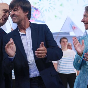 Alain Juppé, Nicolas Hulot - Discours d'inauguration de la nouvelle LGV (Ligne Grande Vitesse) Paris-Bordeaux à Bordeaux. Le 1er juillet 2017 © CVS / Bestimage