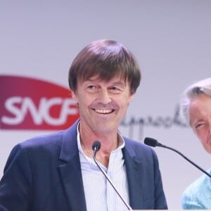 Nicolas Hulot et Elisabeth Borne - Discours d'inauguration de la nouvelle LGV (Ligne Grande Vitesse) Paris-Bordeaux à Bordeaux. Le 1er juillet 2017 © CVS / Bestimage