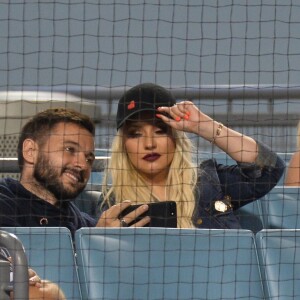 Christina Aguilera et son petit ami Matt Rutler assistent à un match de baseball à Los Angeles Le 23 Juillet 2017