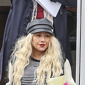 Exclusif - Christina Aguilera sur le tournage de "Zoe" à Montreal le 12 mai 2017.